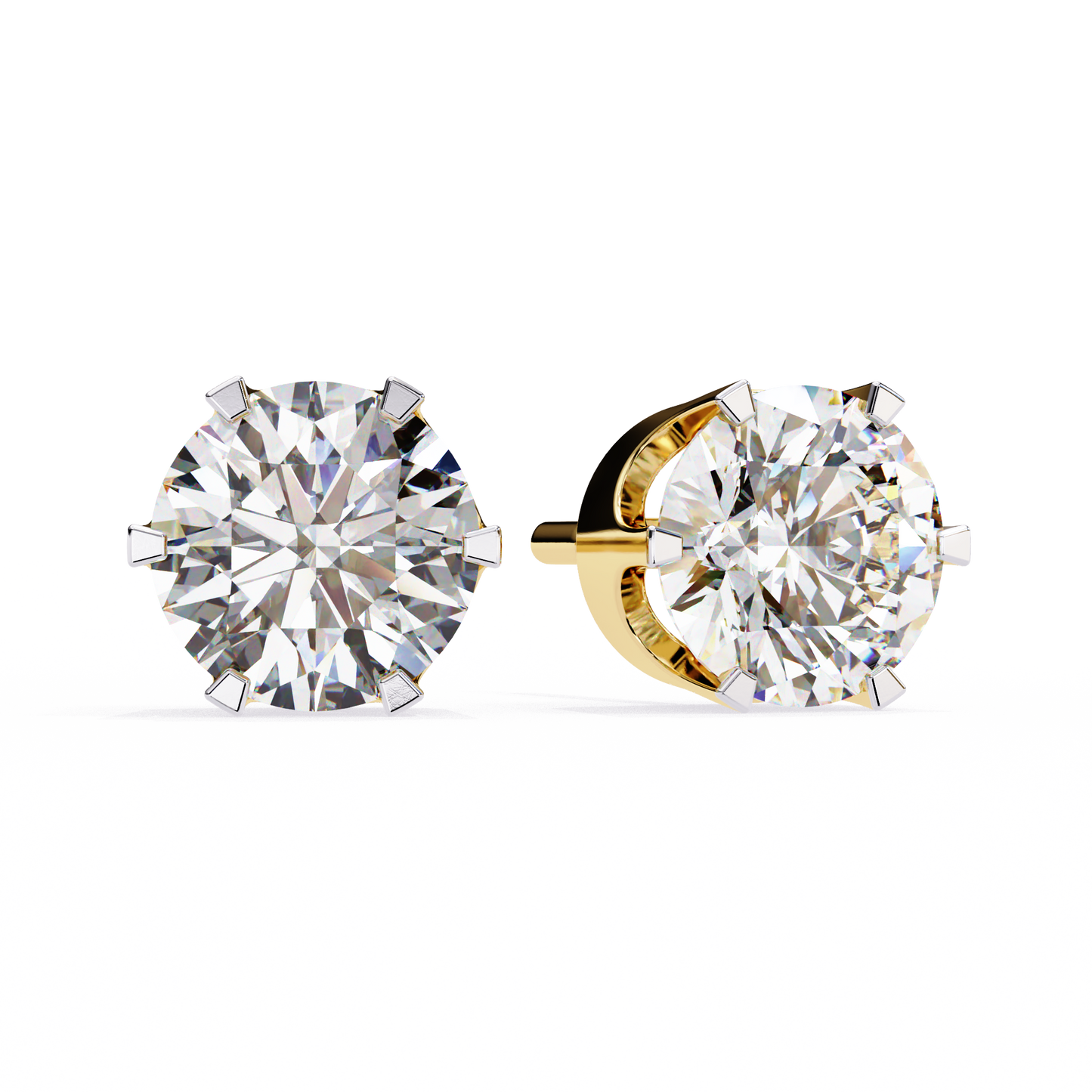 experience the timeless elegance of classic round diamond stud earrings