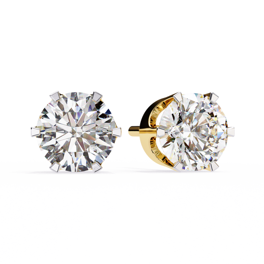 Experience the Timeless Elegance of Classic Round Diamond Stud Earrings