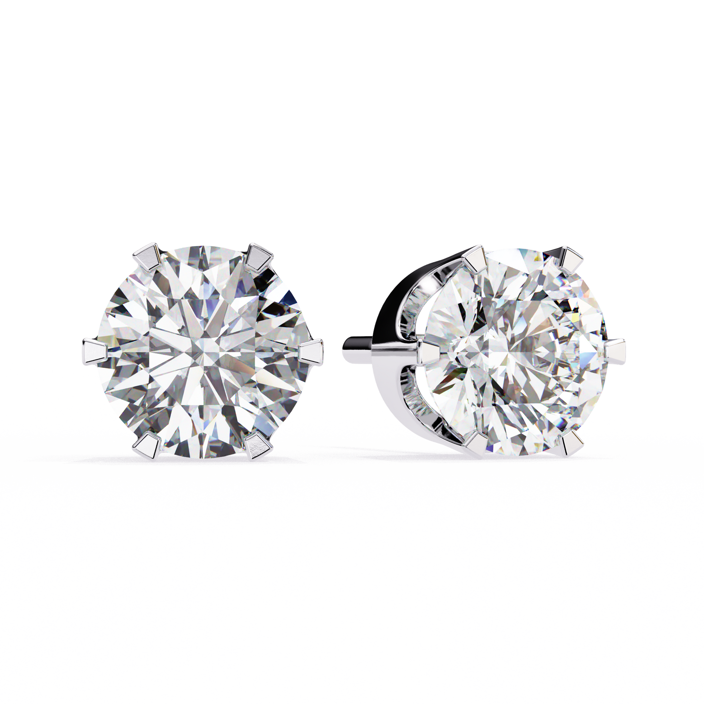 experience the timeless elegance of classic round diamond stud earrings