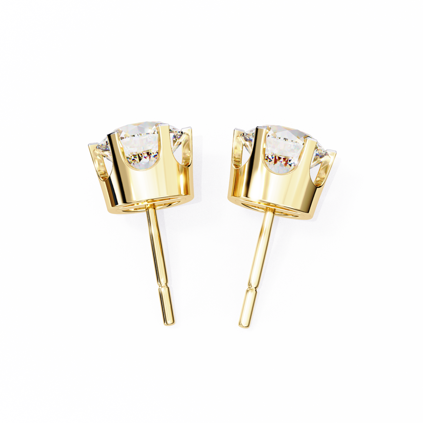 experience the timeless elegance of classic round diamond stud earrings