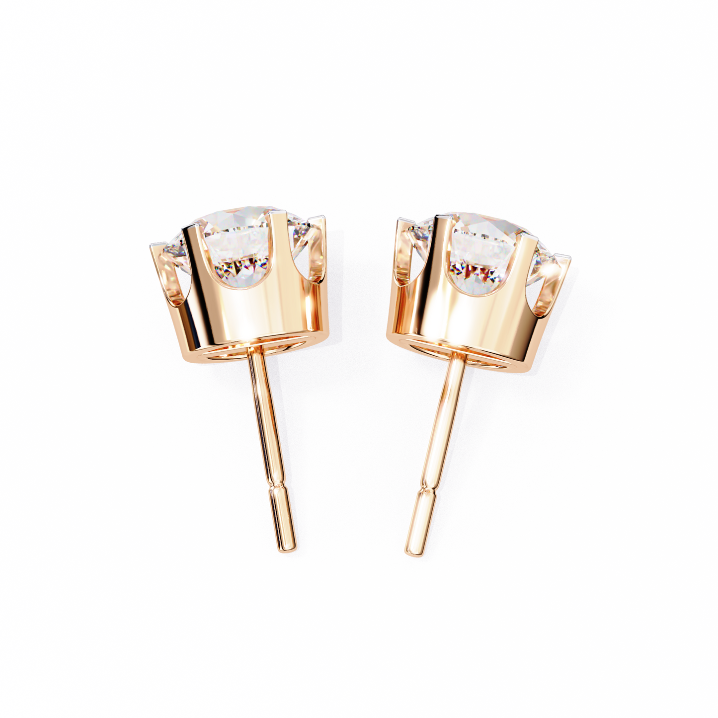 experience the timeless elegance of classic round diamond stud earrings