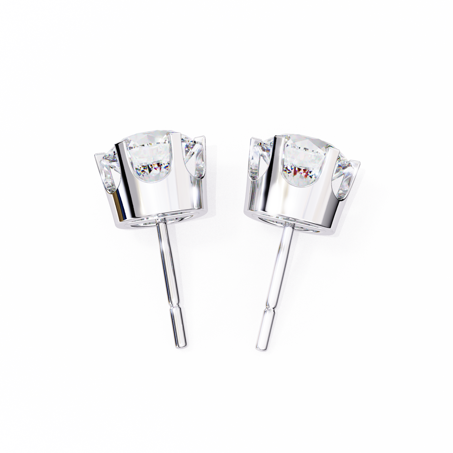 experience the timeless elegance of classic round diamond stud earrings